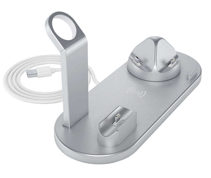 4 in 1 Multi-function Wireless Charging Station Silver