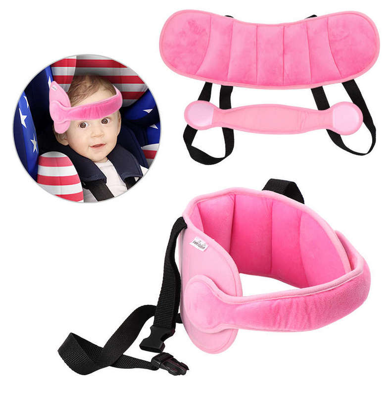 Soft Child Kid Head Support Holder Protector Belt Pink