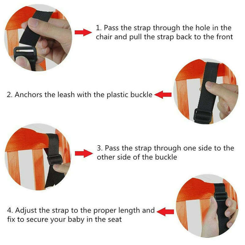 Baby Universal 5 Point Harness Belt Adjustable Strap for Stroller Black