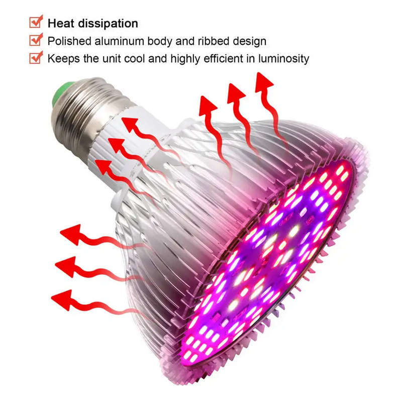 Full Spectrum 50W 78 LED Grow Light Bulb for Indoor Plants