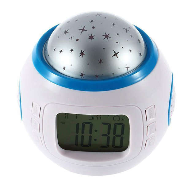 Kids Sky Star Light Projection Alarm Clock