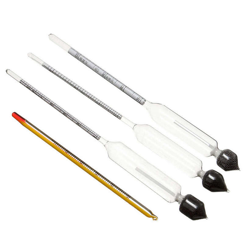 3 Piece Proof Hydrometer Alcohol Meter Tester With one Thermometer