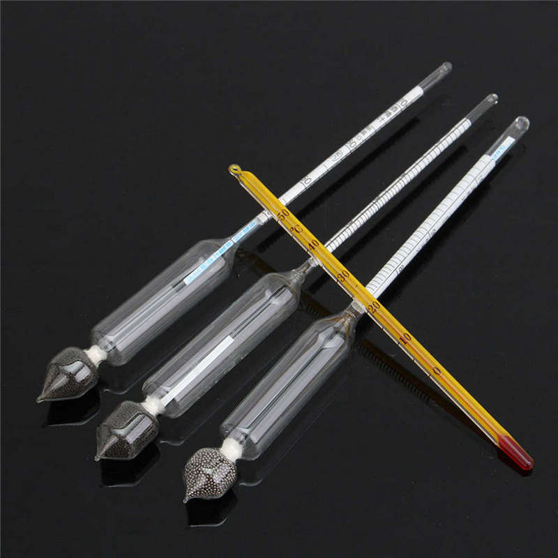 3 Piece Proof Hydrometer Alcohol Meter Tester With one Thermometer