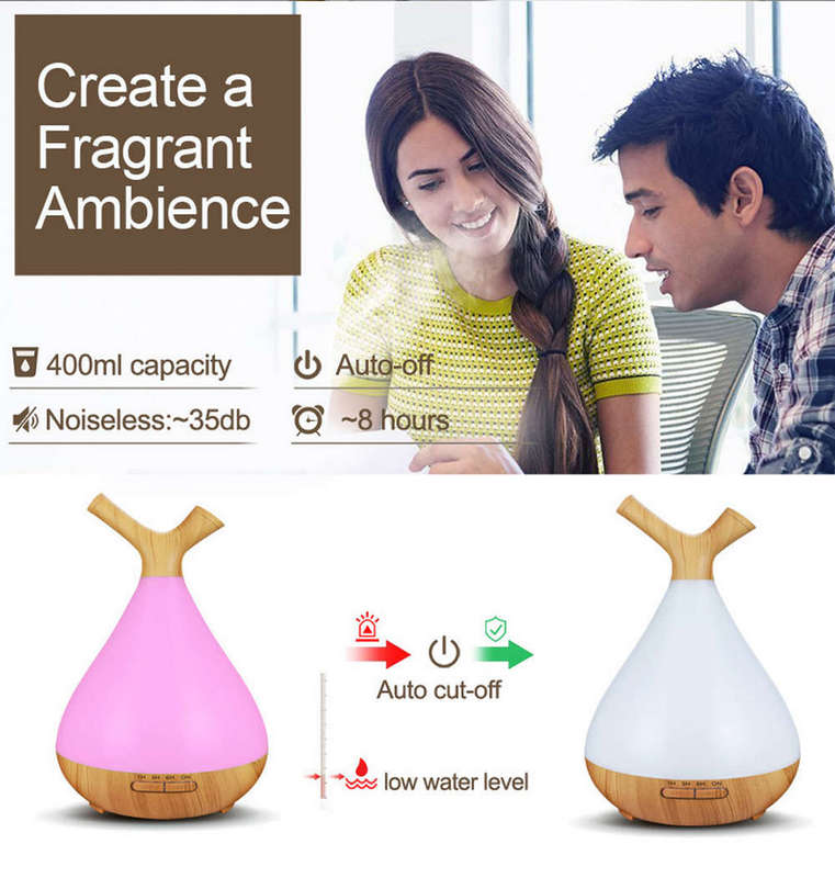7 Colours Wood Grain Branch Essential Oil Diffuser 400ml