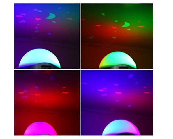 Fluorescent Kids Night Sky Moon Stars Projection Digital Clock