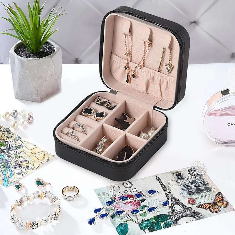 PU Leather Portable jewellery box travel case