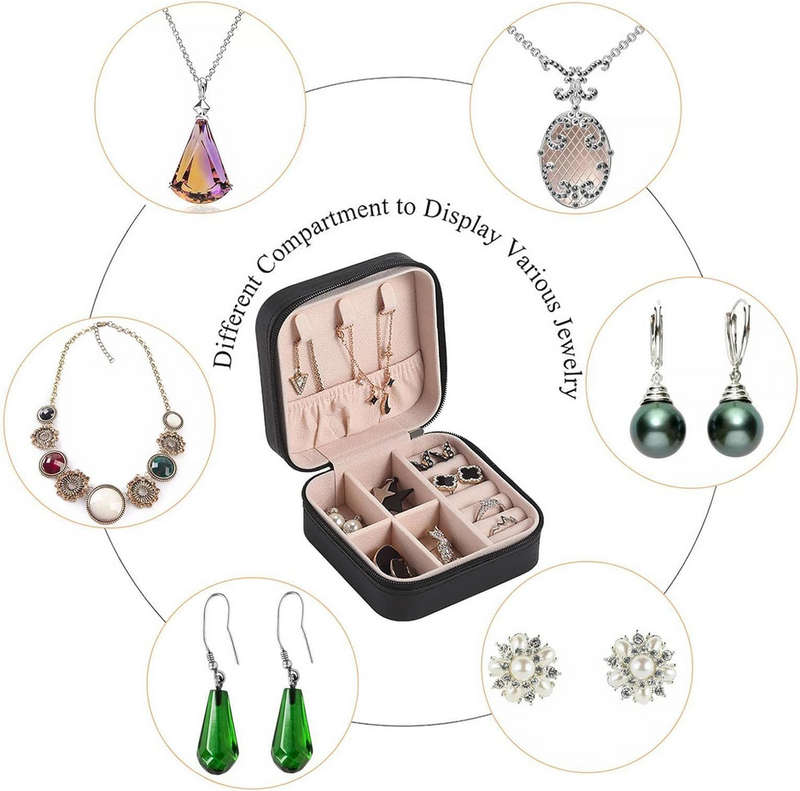 PU Leather Portable jewellery box travel case