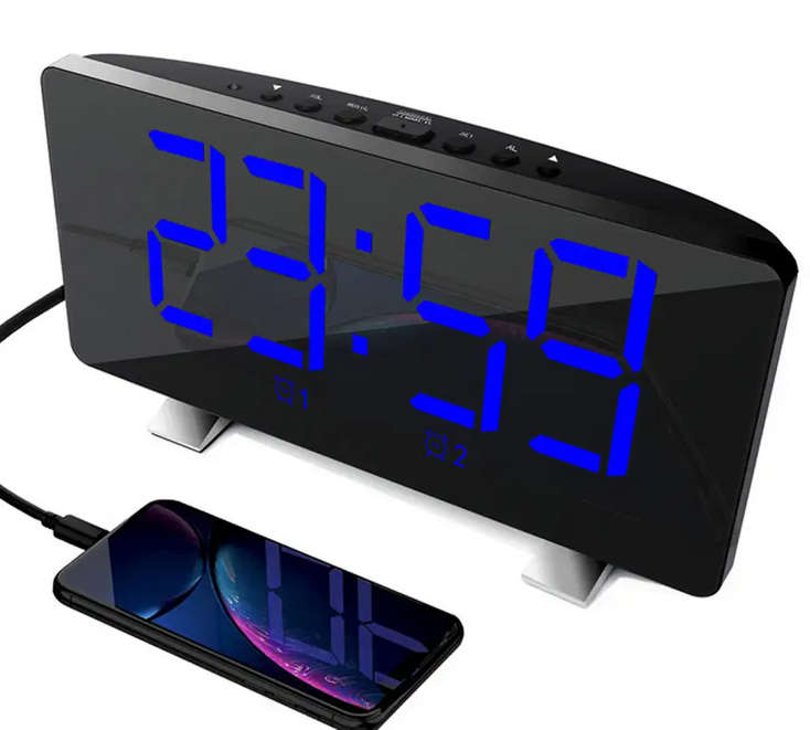 Digital Big LED Clock USB Chord Harmonic Sound Alarm