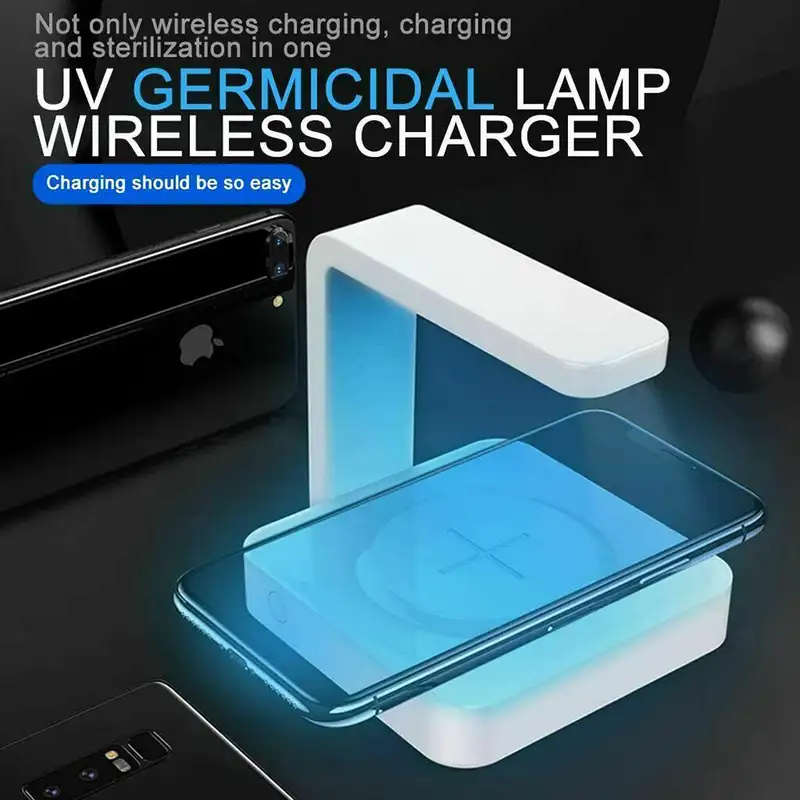 2-in-1 QI Fast Wireless Charger & UV Sanitizer Sterlizer Lamp
