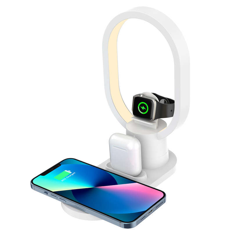 4 In 1 Table Lamp with Wireless Charging Dock for iPhone