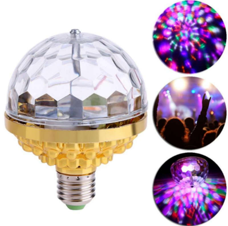 6 Color Disco Ball Lamp RGB Rotating LED Party Bulb