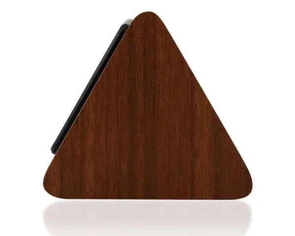 Digital Alarm Clock Triangle Shape Wooden Finish