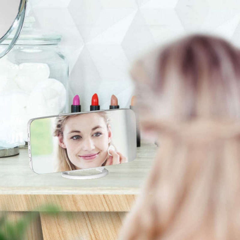 Large LED Mirrored Digital Alarm Clock with Dual USB