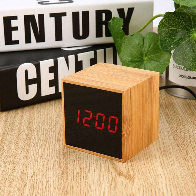 LED Cube Alarm Clock With Voice Activated wake up