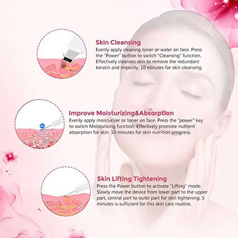 Ultrasonic Facial Deep Cleaner Skin Scrubber Spatula