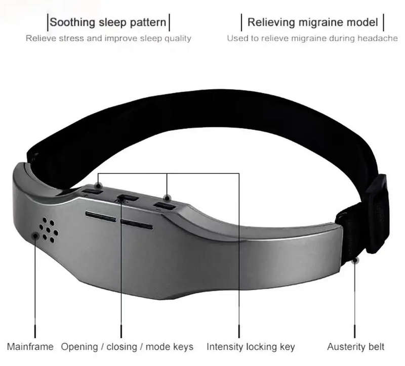 Sleeping Head Massager belt Electric Physical Therapy - Black