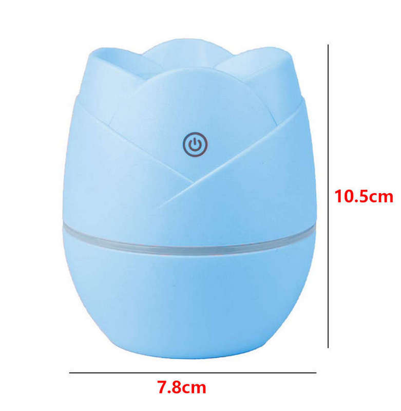 Rose shape Mini spray Humidifier USB powered (Blue)