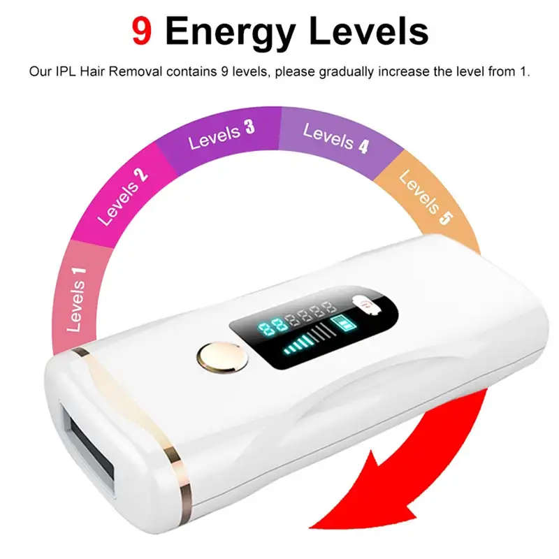 IPL Hair Removal Epilator 9 Energy Levels 999999 Flashes