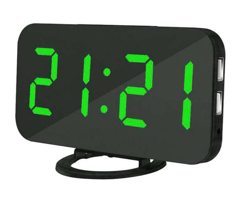 Large LED Display Digital Alarm Clock with Dual USB