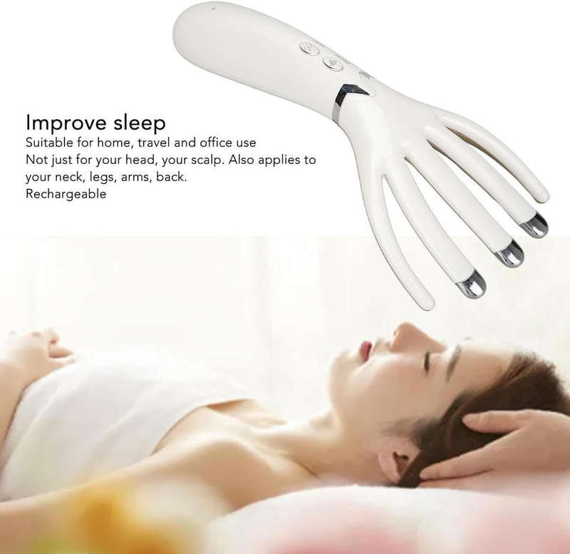 Multi-purpose Portable Vibration Rechargeable Head Massager Hand Shaped