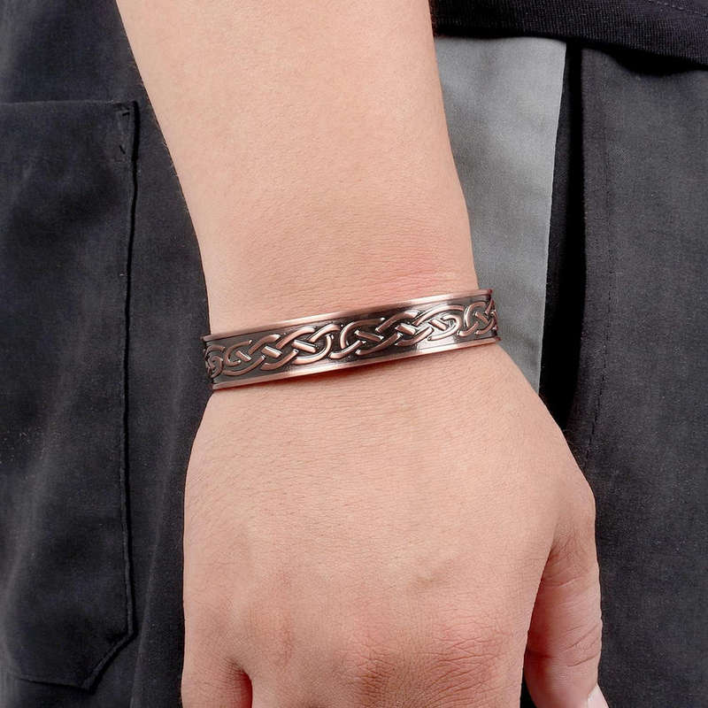 Magnetic Bracelet for Men Plated Vintage-Inspired Adjustable Retro Style