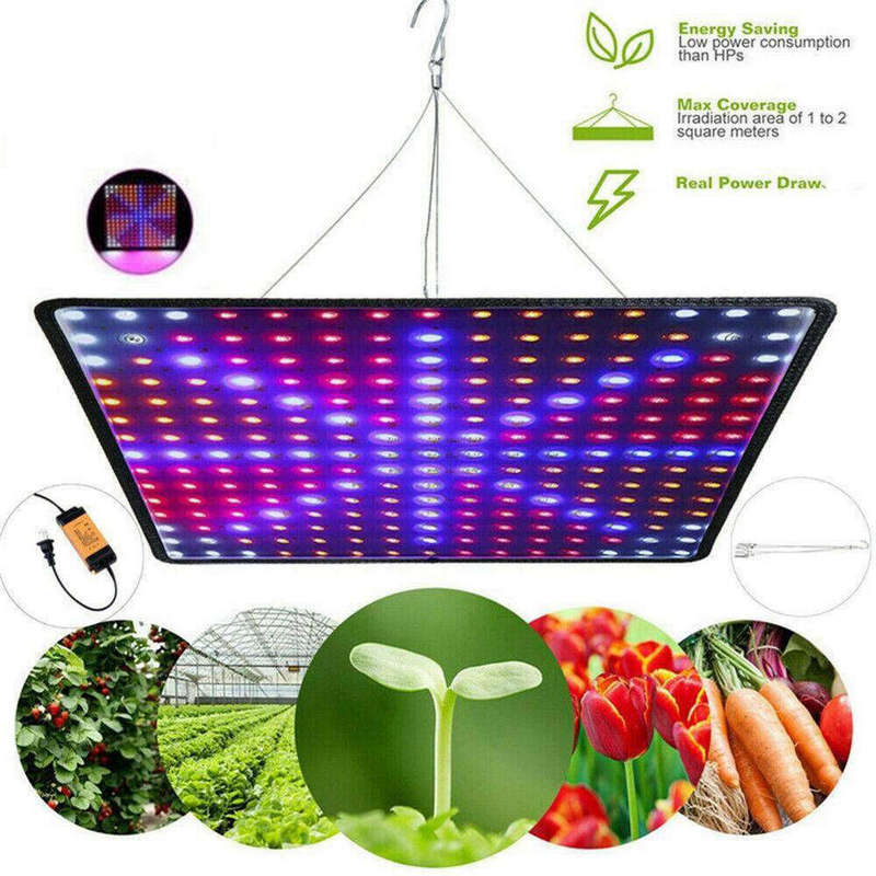 225 LED Grow Light Lamp Full Spectrum Ultrathin Panel Indoor Plants Veggies Flowers