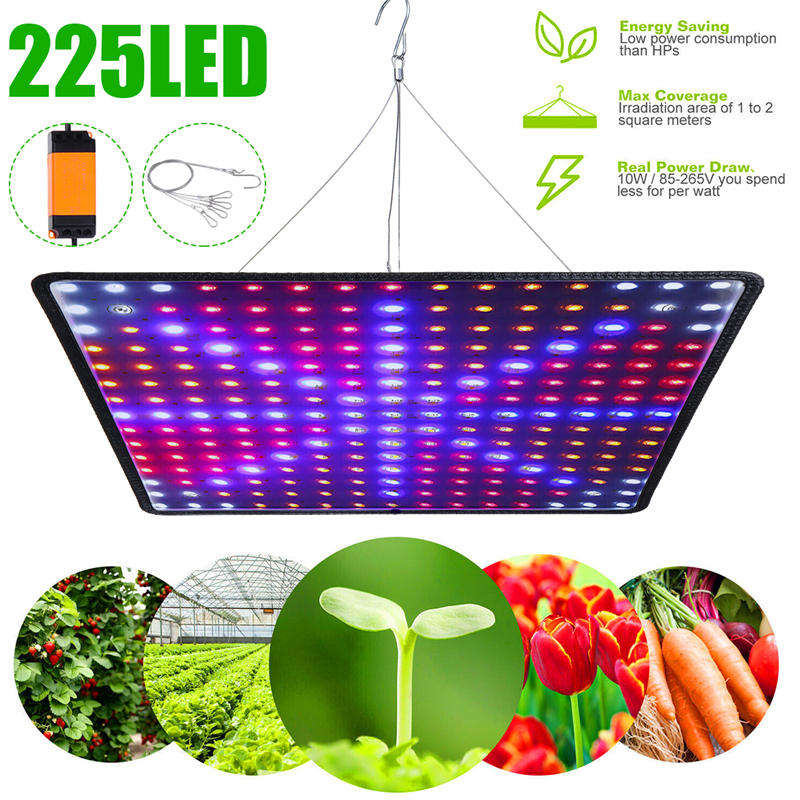 225 LED Grow Light Lamp Full Spectrum Ultrathin Panel Indoor Plants Veggies Flowers