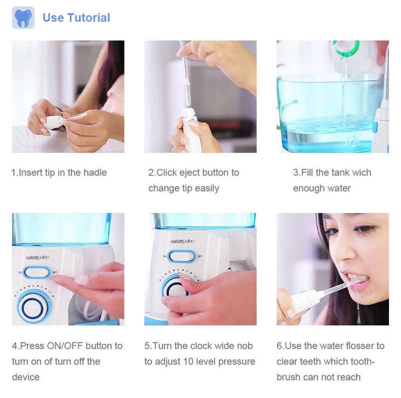 Waterpulse V300 800ml Oral Irrigator Dental Flosser Oral Hygiene Water Flossing Cleaner