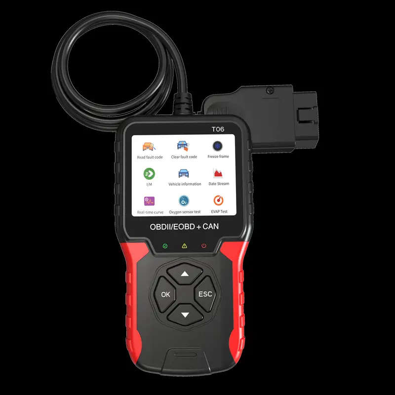 Car Fault Detector Code Reader OBD2 Scanner Diagnostic Tool T06 8 Languages 9 Protocols