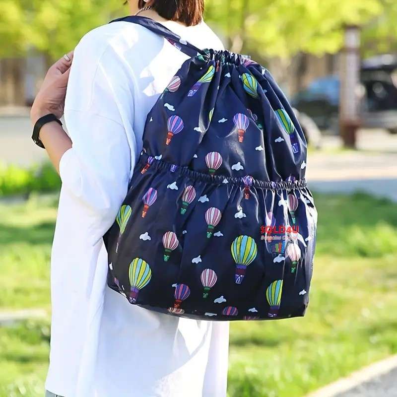 Baloon Pattern Casual Lightweight Backpack, Versatile Multi Functional For Outdoor Travel