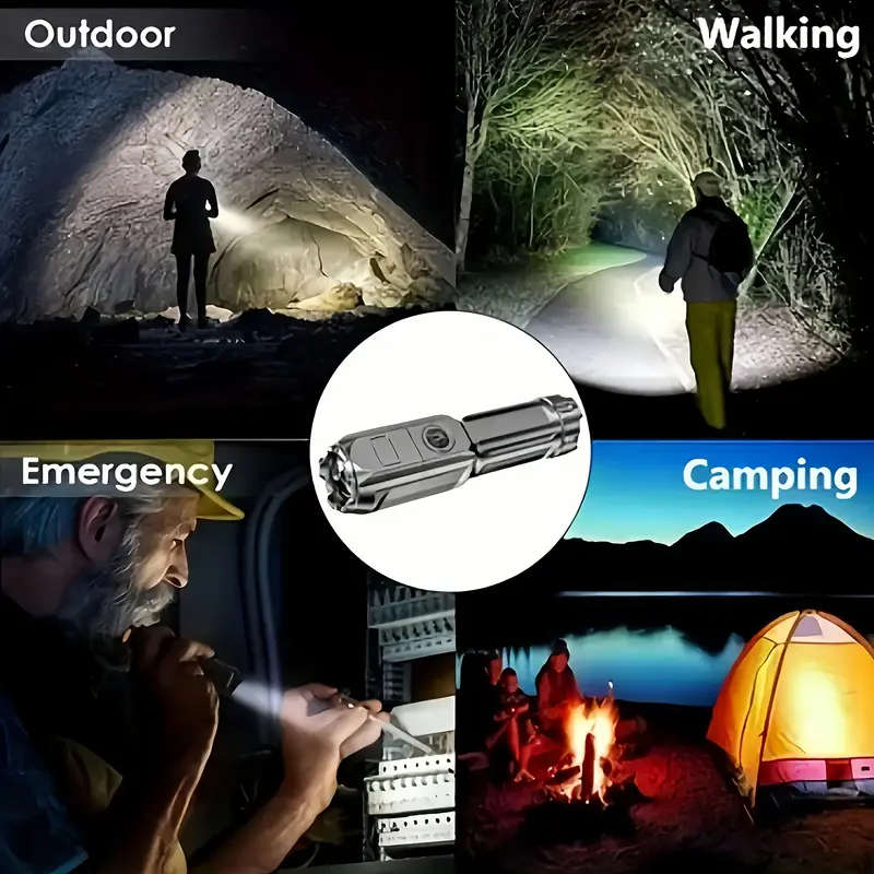 Ultra-Bright LED Flashlight Torch Rechargeable Zoomable with 3 Modes