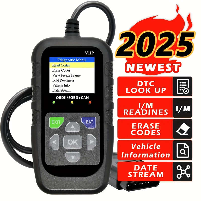 OBD II Color Car Fault Detector Code Reader OBD2 Scanner Diagnostic Tool Car V119
