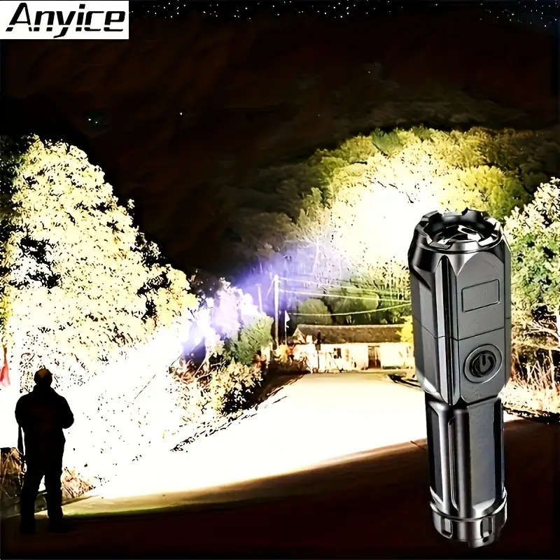 Ultra-Bright LED Flashlight Torch Rechargeable Zoomable with 3 Modes