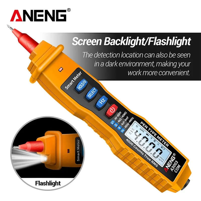 Digital Multimeter Pen Non-Contact AC/DC Voltage, Resistance, Capacitance & Hz Tester Tool