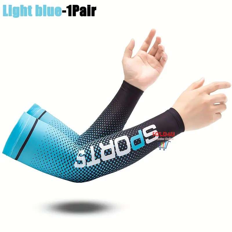 Unisex Cooling Arm Sleeves  Sports Running UV Sun Protection Outdoor Fishing Cycling Sleeves 1-Pair