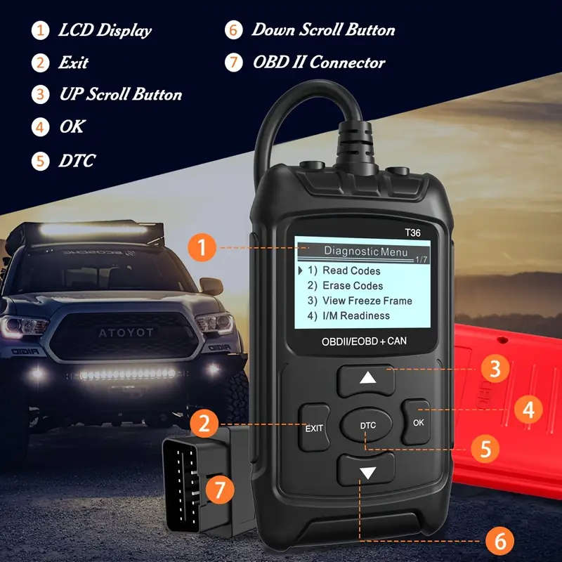 Car Fault Detector Code Reader OBD2 Scanner Diagnostic Tool  T36