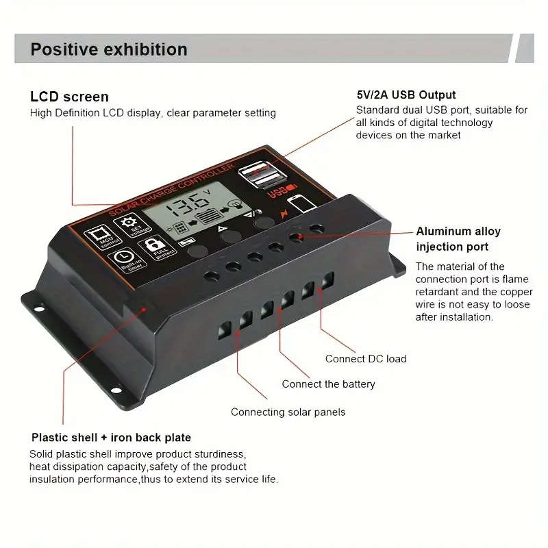 Solar Charge Controller 30A  - Black