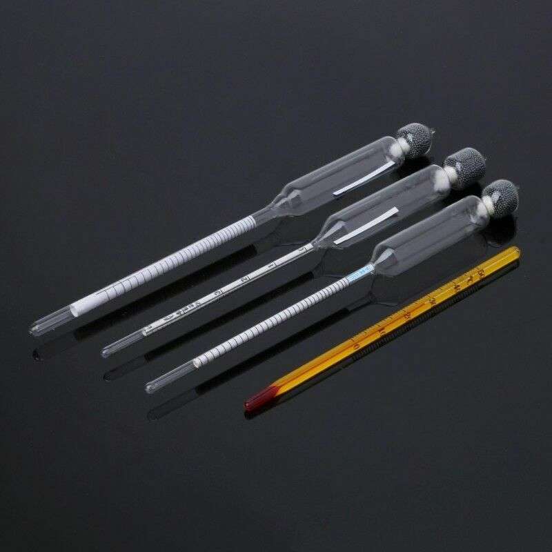 3 Piece Proof Hydrometer Alcohol Meter Tester With one Thermometer