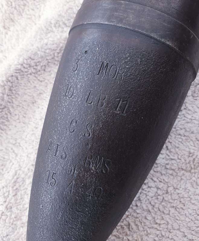 WW2 BRITISH 3 INCH MORTAR INNERT