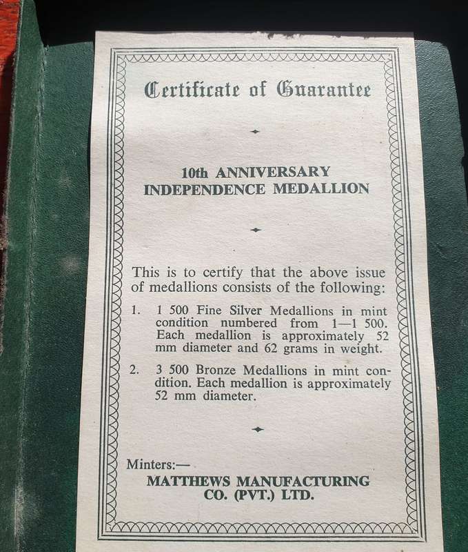 LIMITED EDITION RHODESIAN INDEPENDANCE MEDALLION