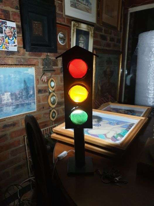 VINTAGE TINPLATE SMALL ROBOT LIGHT 600 MM HIGH
