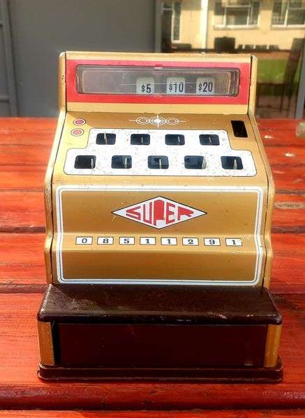 Vintage Kiddies Tinplate Till