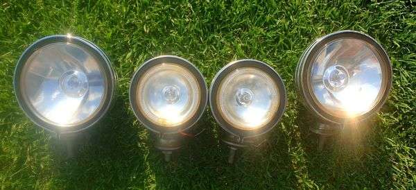 VINTAGE ALL METAL SPOTLIGHTS 5 & 6 INCHES
