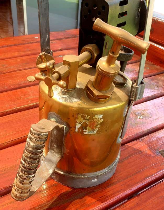 EXTREME LARGE BRITISH SH&S 1948 BLOW TORCH FOR DISPLAY OR REPAIR