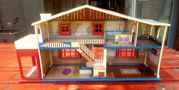 VINTAGE LARGE FISHER PRICE BUILDINGS, 450 MM AND 530 MM LONG