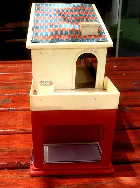 VINTAGE LARGE FISHER PRICE BUILDINGS, 450 MM AND 530 MM LONG