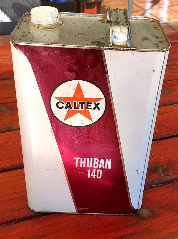 VINTAGE CALTEX THUBAN 140 GEAR OIL 5L SEALED