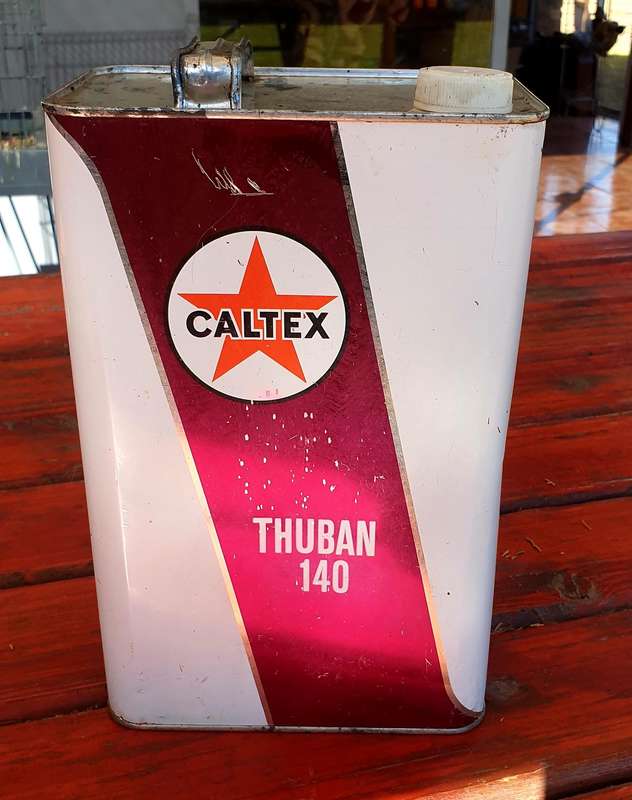 VINTAGE CALTEX THUBAN 140 GEAR OIL 5L SEALED