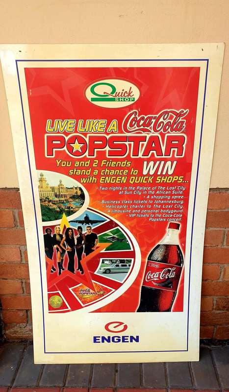 VINTAGE LARGE PRINTED COCA-COLA ENGEN SIGN PVC