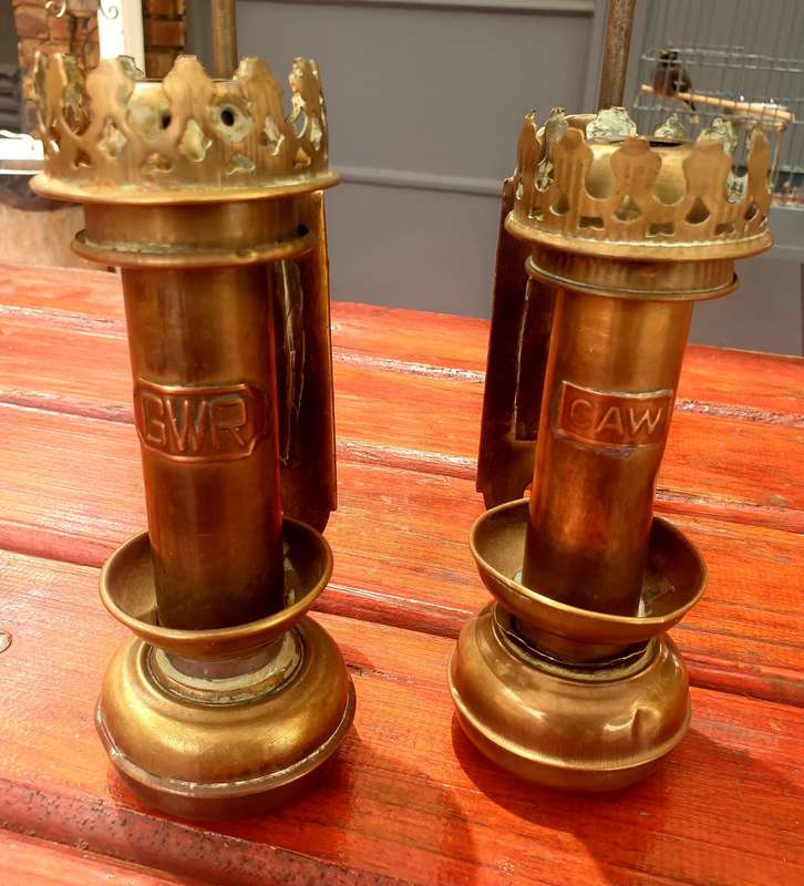 ANTIQUE RAILWAY COACH CANDLE LANTERNS